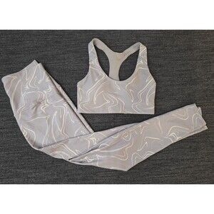 Old Navy Powersoft Active Set High Rise Leggings & Bra  Small/Medium Gray